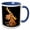 Blue/White, variant on 3drose, Funny Cute Sitting Moose Primitive Art Cartoon, 15oz Mug