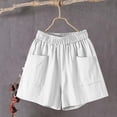 thumbnail image 7 of Women's Soft Fabric Elastic Waist Shorts, Pull On Style with Functional Pockets, Mid Rise Tummy Control, Casual Summer Wear for Daily Errands, Travel, Walking, Gardening,, 7 of 7