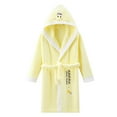 thumbnail image 2 of Splozh Kids Robe Girls Fleece Bathrobe Hooded Kids Sleep Robe Flannel Sleepwear Soft Fuzzy Robes Yellow,2-4 Years, 2 of 3