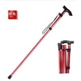 thumbnail image 1 of Riforla Bâton de Marche Pliable Canne de Voyage Alliage d'Aluminium Hauteur Ajustable pour Personnes Âgées et Adultes Poteau de Randonnée Rouge, 1 of 2