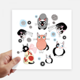 thumbnail image 1 of Animaux de Compagnie Mignon Chat Faly Autocollant Tags Mur Image Ordinateur Portable Autocollant Auto-Adhésif, 1 of 1
