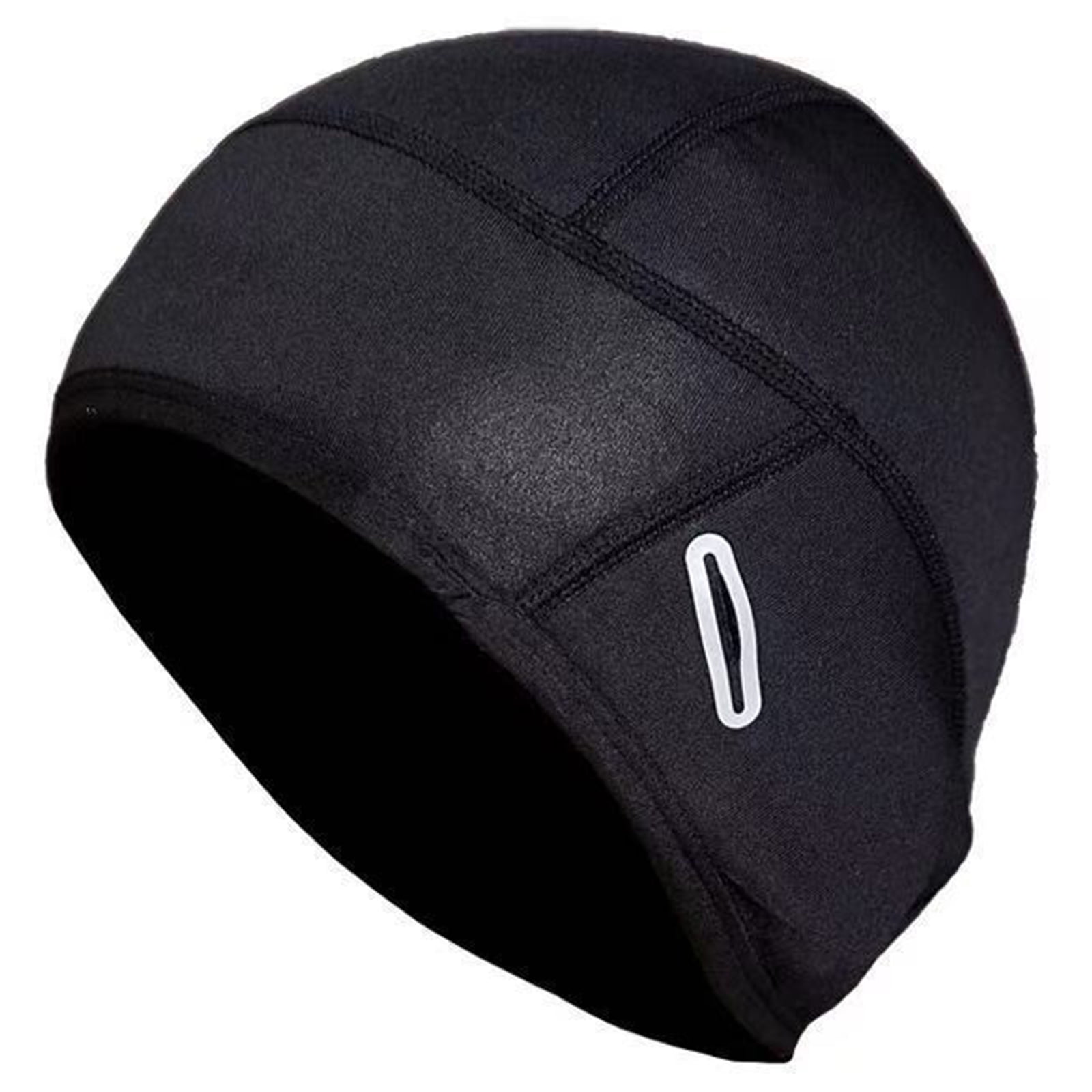 Winter Sports Fleece Windproof Cap Bike Helmet Hat Headwear Glasses Holes Black 