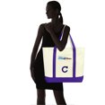 thumbnail image 2 of DALIX Initial Tote Bag Personalized Monogram Purple Zippered Top Letter - C, 2 of 7