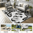 thumbnail image 5 of LUOVEN 4x6 Reversible Outdoor Waterproof Rug Plastic Straw Patio Mat for Backyard, Deck, RV, Camping, Porch, Black & White, 5 of 8