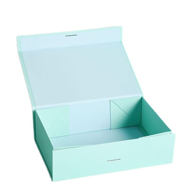 Caja de regalo con tapa para regalos 26 * 19 * 8 cm con cinta y cierre magnético (paquete de 1) (azul petirrojo) Lazo sólido