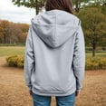 thumbnail image 7 of Linfrsh Hooded Sweatshirt Women Women's Full Zip Up Hoodie Long Sleeve Hooded Sweatshirts Pockets Jacket Coat for Women Light Gray,L, 7 of 7