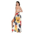 thumbnail image 3 of FORMRS Womens Long Sarong Beach Wrap Semi-Sheer Bikini Skirt Bathing Swimsuit Cover Up, Floral Pattern, 3 of 7