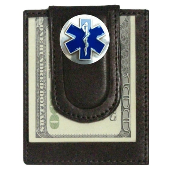 Custom EMT, EMS, Cross of Life Paul and Taylor Money Clip Wallet Brown