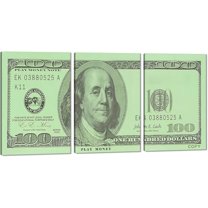 Hieng Dollar Money Canvas Wall Art Decor Vintage 100 Dollar Bill Motivational Poster Painting for Home Decor and Office Living Room Artwork Unframed