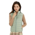 thumbnail image 1 of Wenseny Women’s Stand-up Collar Padded Warm Puffer Vest Zipper Outerwear Quilted Coat Green XL, 1 of 8