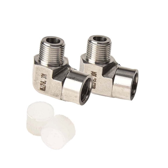 304 Stainless Steel 90 Degree Elbow Fitting 2PCS 3/8 NPT Male to Female