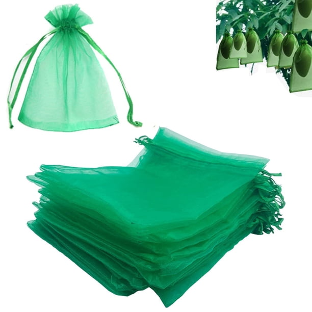 Bolsas de red de protección de frutas para árboles frutales, bolsas de barrera de malla de jardín para proteger plantas, bolsa de malla para cubrir frutas con cordón, 1,23 cp