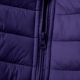thumbnail image 5 of BODOAO Women's Quilted Down Jacket Trendy Long Lightweight Padded Coats Cute Warm Outerwear Fall Winter Fashion Clothes Zip-Up Stand-Collar Winter Coat Navy XXL, 5 of 9