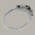 thumbnail image 3 of LBG British Made Solid 10k White Gold Natural Sapphire & Cultured Pearl Womens band Ring - 33 size options - Size 10.25, 3 of 6
