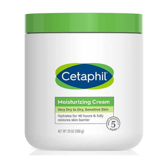Body Moisturizer by CETAPHIL, Hydrating Moisturizing Cream for Dry to Very Dry, Sensitive Skin, NEW 20 oz, Fragrance Free, Non-Comedogenic, Non-Greasy