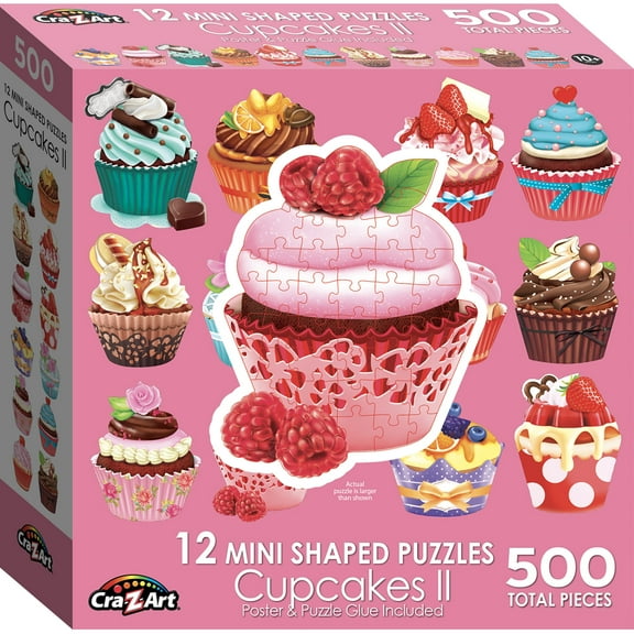 RoseArt: 12 Mini-Shaped Cupcakes II Puzzles, 500 Pieces