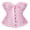 Pink, variant on LMLYSoH Women Tie up Overbust Corset, Sexy Boned Ruffle Jacquard Bustier with Bow, Body Shaper