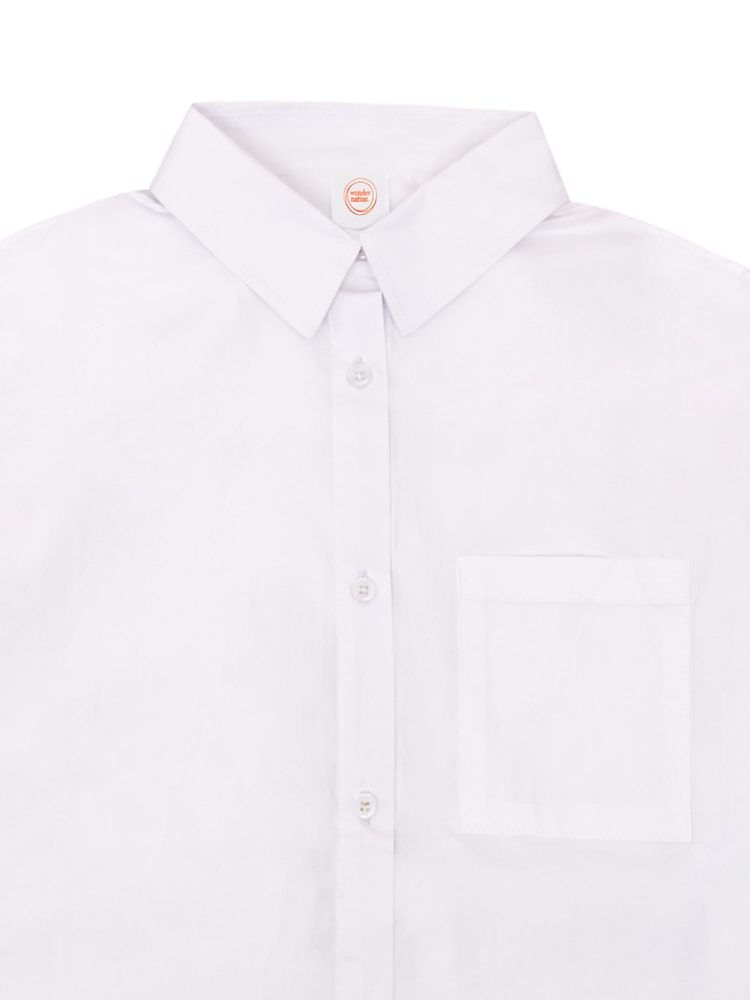 Wonder Nation Girls' Long Sleeve Button-up Shirt and Rib Tank, Sizes 4-18 & Plus