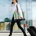 thumbnail image 5 of FORMRS Canvas Laptop Tote Bag for Women with 15.6" Computer Compartments Shoulder Handbag, Green Blossom Mosaic, 5 of 7