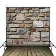 thumbnail image 1 of BSDHOME Polyester 5x7ft Tan Brick Wall Photography Backdrops Gray Wood Floor Photo Studio Background, 1 of 2