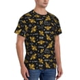 thumbnail image 2 of Bixox Men's Hohey Bee Golden Embroidery Printed Short Sleeve Skinny Athletic T-Shirt, 2 of 6