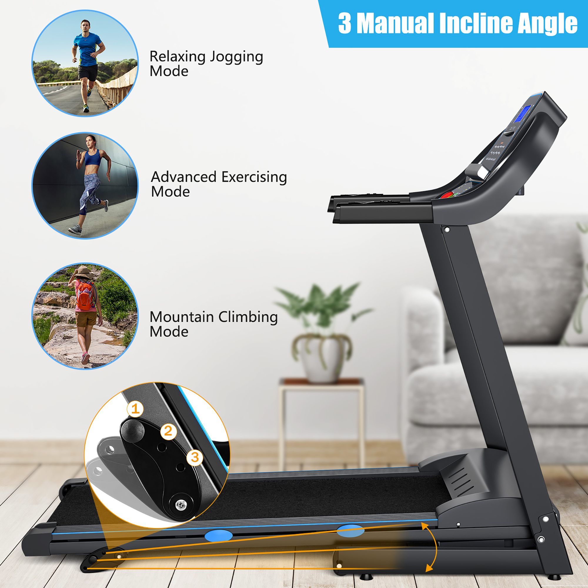 Goplus 2.25HP Folding Treadmill Electric Motorized Power Running Fitness Machine - image 6 of 9