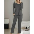 thumbnail image 2 of Womens 2 Piece Pajama Sets, Long Sleeve Tops with Comfy Pants, Ladies Pjs Sets with Pockets, 2 of 5