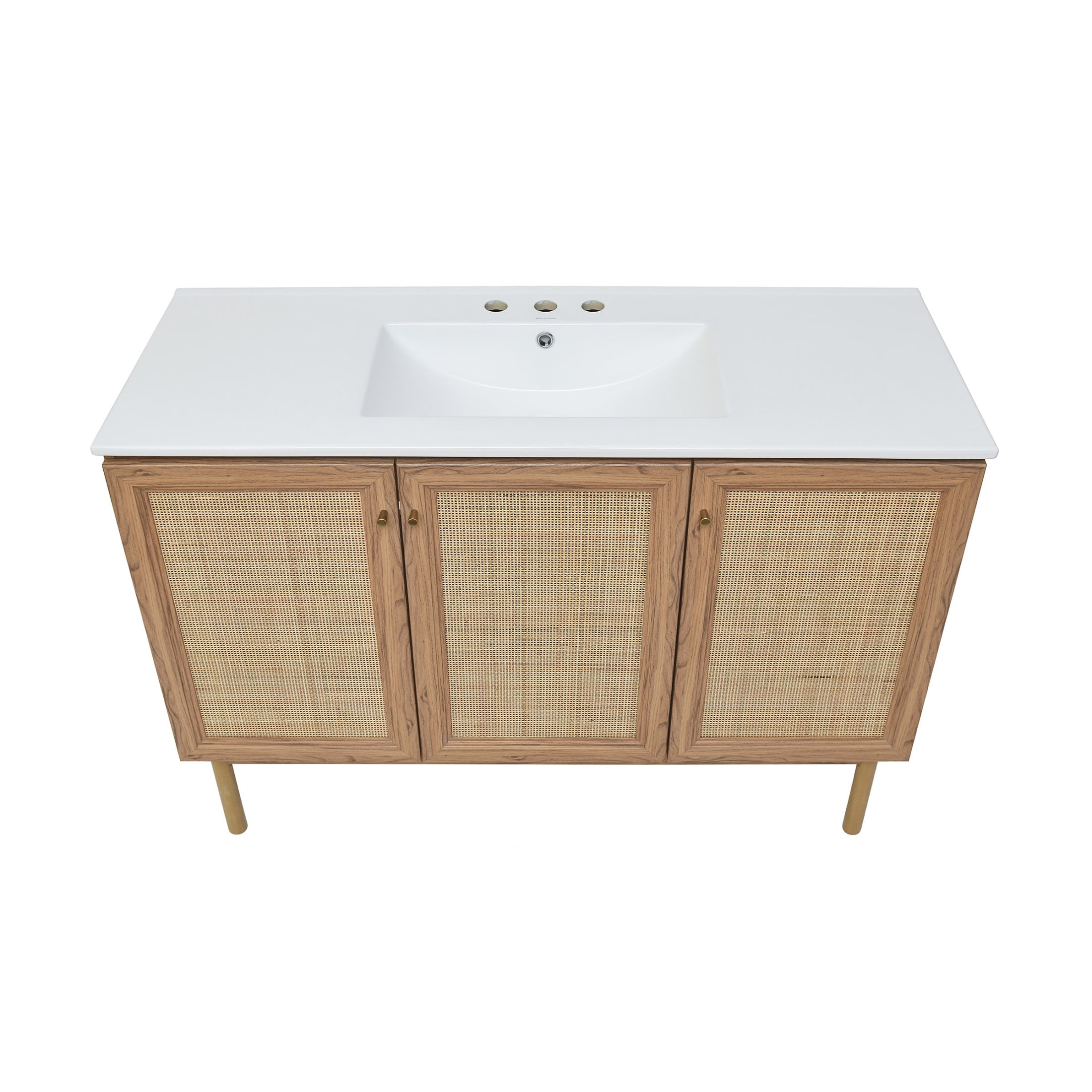 Classe 48" Freestanding Bathroom Vanity in Golden Oak with 3-Hole Widespread Sink Top