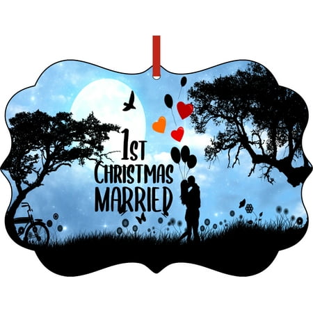 Silhouette Christmas Ornaments Christmas Ornaments 1st Year Married Ornament 1st Christmas Silhouettes Ornament Christmas Décor ()