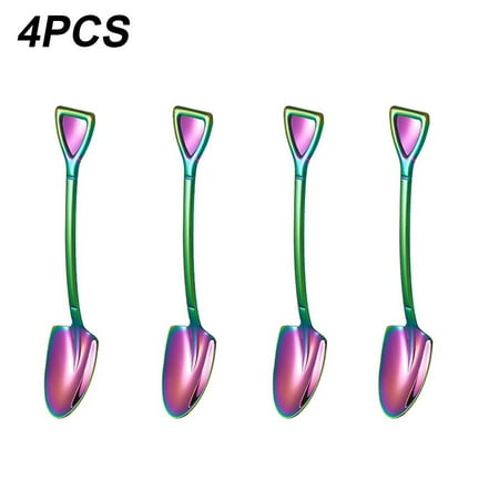 

4PCS Coffee Spoon Cutlery Set Stainless Steel Retro Iron Shovel Ice Cream Spoon Scoop Creative Spoon Tea Spoon Fashion Tableware
