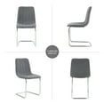 thumbnail image 5 of Sumdeal Modern Flannelette Simple Light Luxury Dining Chair with C-shape Metal Leg,Gray,Set of 6, 5 of 6