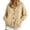 Beige, variant on Plain Knitted Hoodies for Women Fall Winter Long Sleeve Loose Casual Button Down Hooded Cardigan Sweatshirt with Pockets