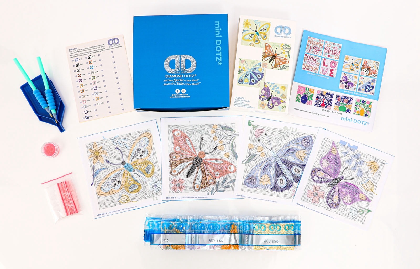 Diamond Dotz Mini Butterfly Moods Diamond Painting Kits for Adults - Butterfly Diamond Art Kits a Relaxing Creative Craft Kit with Dotz Gems 5x5