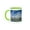 Green/White, variant on 3drose, New York, New York. Manhattan City Skyline with the Freedom Tower., 11oz Mug