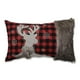 Pillow Perfect 612379 Fourrure Renne Coussin Rectangulaire Oblong&44; Rouge & Noir – image 1 sur 1