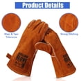 thumbnail image 2 of Guantes de soldadura QeeLink de piel forrada resistentes al calor y al fuego, 2 of 6