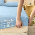 Cotton Fitted Bedsheet with Elastic Band Solid Color Dustproof Mattress