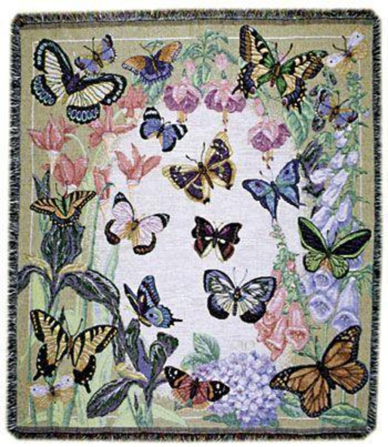 Chromatic Butterflies Are Free Tapestry Throw Blanket 50" x 60