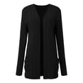 thumbnail image 7 of GPOECD Womens 2025 Fall Winter Solid Color Ribbed Brushed Pocket Cardigan for Women Long Sleeve Open Front Coat Outwear Z10142-Black,XL, 7 of 7