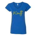 thumbnail image 2 of Wild Bobby, King Gold Script, Pop Culture, Women Standard V-Neck Tee, Royal, Medium, 2 of 4