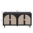 thumbnail image 3 of Sideboard Buffet Cabinet, Kitchen Pantry Storage Cabinet With Metal Semi-circle Handle, Built-in Adjustable Laminates, 3 Adjustable Gears Media Console For Dining Room, 3 of 8