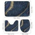 thumbnail image 3 of SPXUBZ Navy Blue Polyester Bath Rug Set, Waterproof (4-Piece), 3 of 7