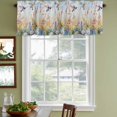 thumbnail image 5 of 2 Panels Spring Floral Valance for Windows, Pastoral Rustic Hummingbird Botanical Light Filtering Kitchen Curtains, Rod Pocket Window Treatment Curtain Valances for Living Room Bedroom, 42"x12", 5 of 9