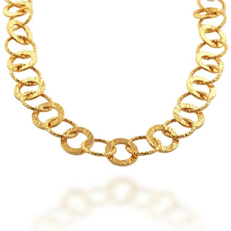 Dolce Vita 18kt Goldtone Hammered Circle Necklace, 24