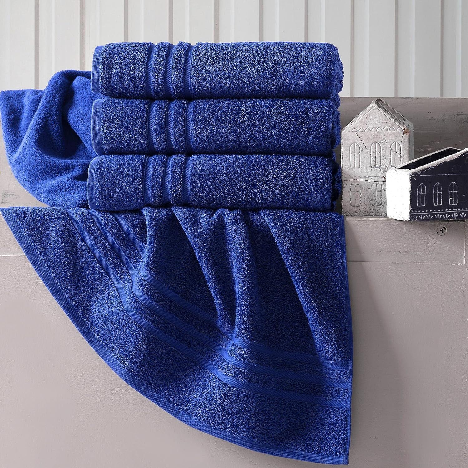 Plush Coastal Blue Towel Resort Bundle (4 Wash + 4 Hand + 4 Bath Towels + 2  Bath Sheets)-N/A