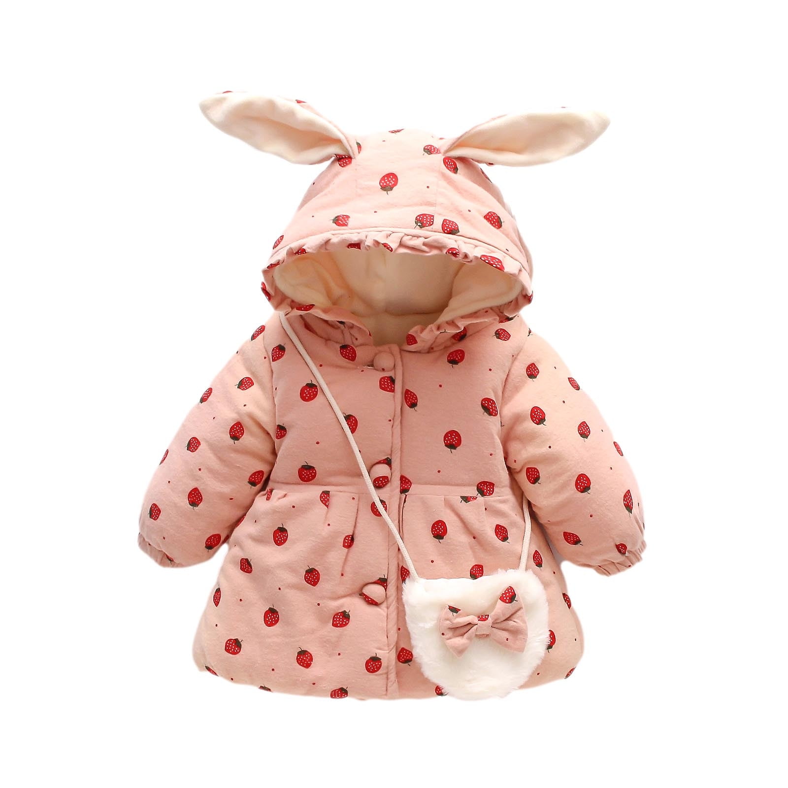 Kids Girls Baby Easter Cute Rabbit Ears Coat Hooded Outwear Jacket Snowsuit Tops 