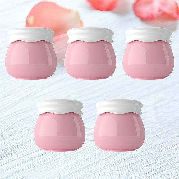 YSNOOWE 5Pcs Pink Mini Plastic Cosmetic Bottles Empty Lotion Containers Travel Size