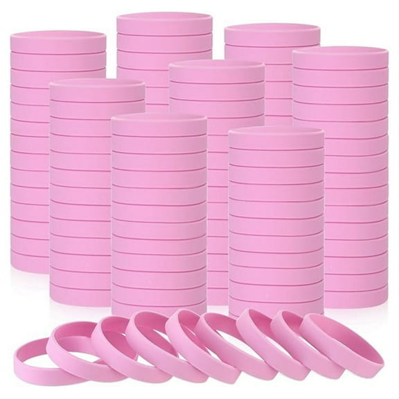 100Pcs Blank Elastic Solid Color Silicone Wristbands Stretch for Men Women Teens Gifts Students Sports Supplies,A