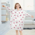 thumbnail image 5 of FORMRS Wearable Blanket Hoodie with Sleeves for Kids Cozy Flannel Sweatshirt, Pink Polka Dots, 5 of 7