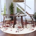 thumbnail image 3 of Round Rug 7Ft Washable Non-Slip, Red Flowers Circle Area Rugs for Living Room Bedroom, Spring Floral Elegant Pastoral Watercolor Indoor Floor Mats Carpet Runner for Home Decor Aesthetic, 3 of 8